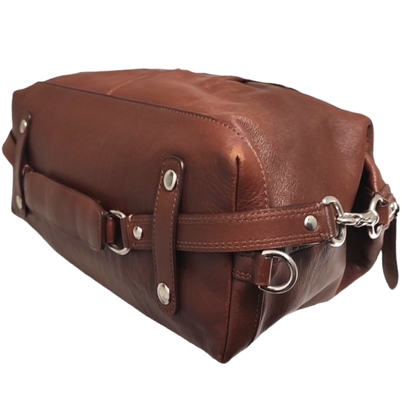 COACH Ashley Sabrina Pleated Convertible Satchel Duffle Bag Walnut F15445 - Picture 11 of 16